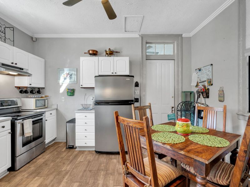 Sunny kitchen with cozy dining space