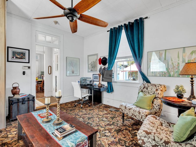 Sunlit living space with local flair