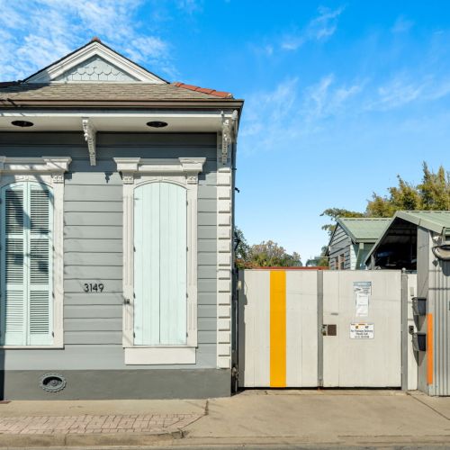 Classic New Orleans façade with private entry